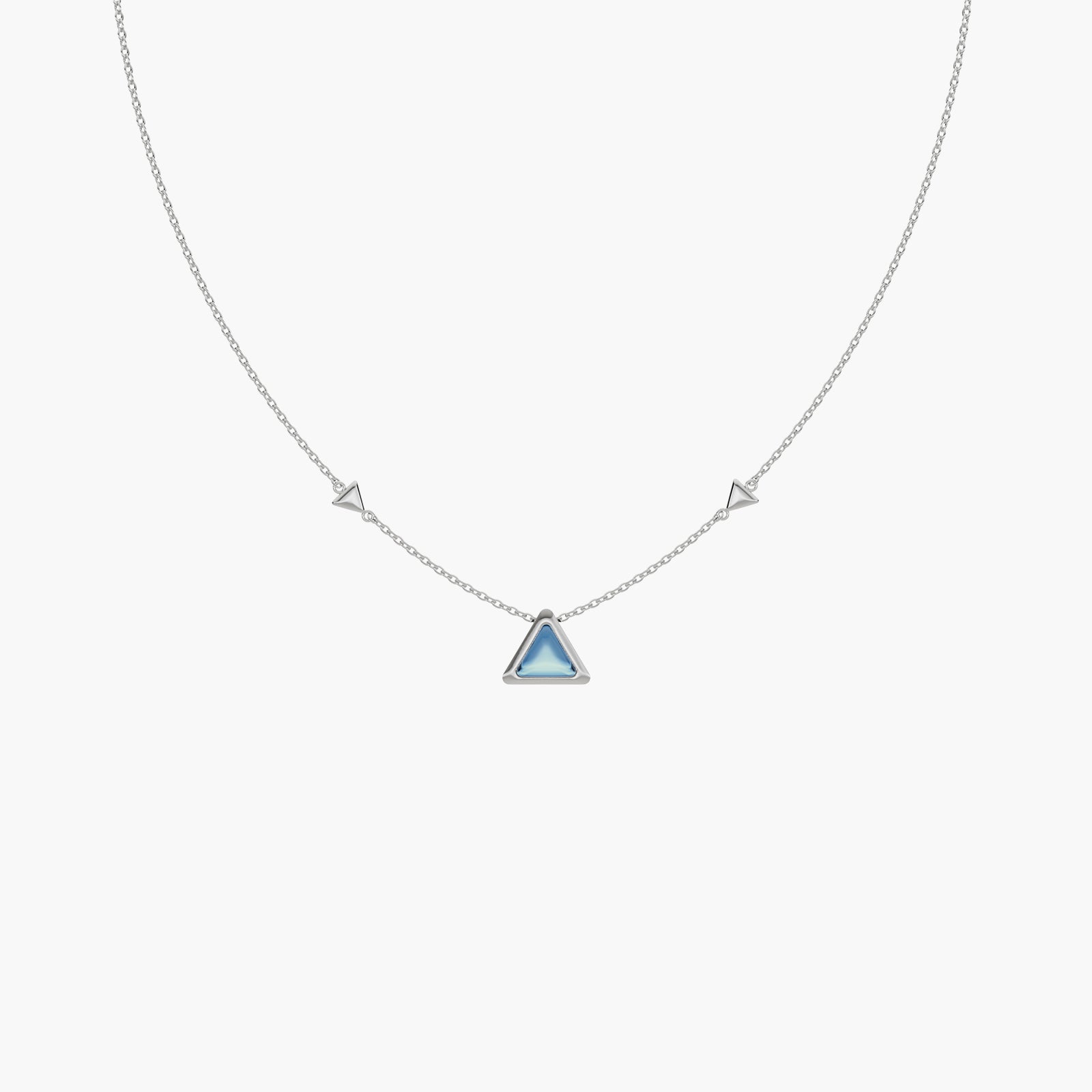 Necklace Be The One Gem White Gold Blue Topaz