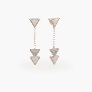 Earrings Dove Vai Forward Exquisite Rose Gold Kogolong and Diamonds