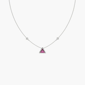 Necklace Be The One Gem White Gold Pink Garnet