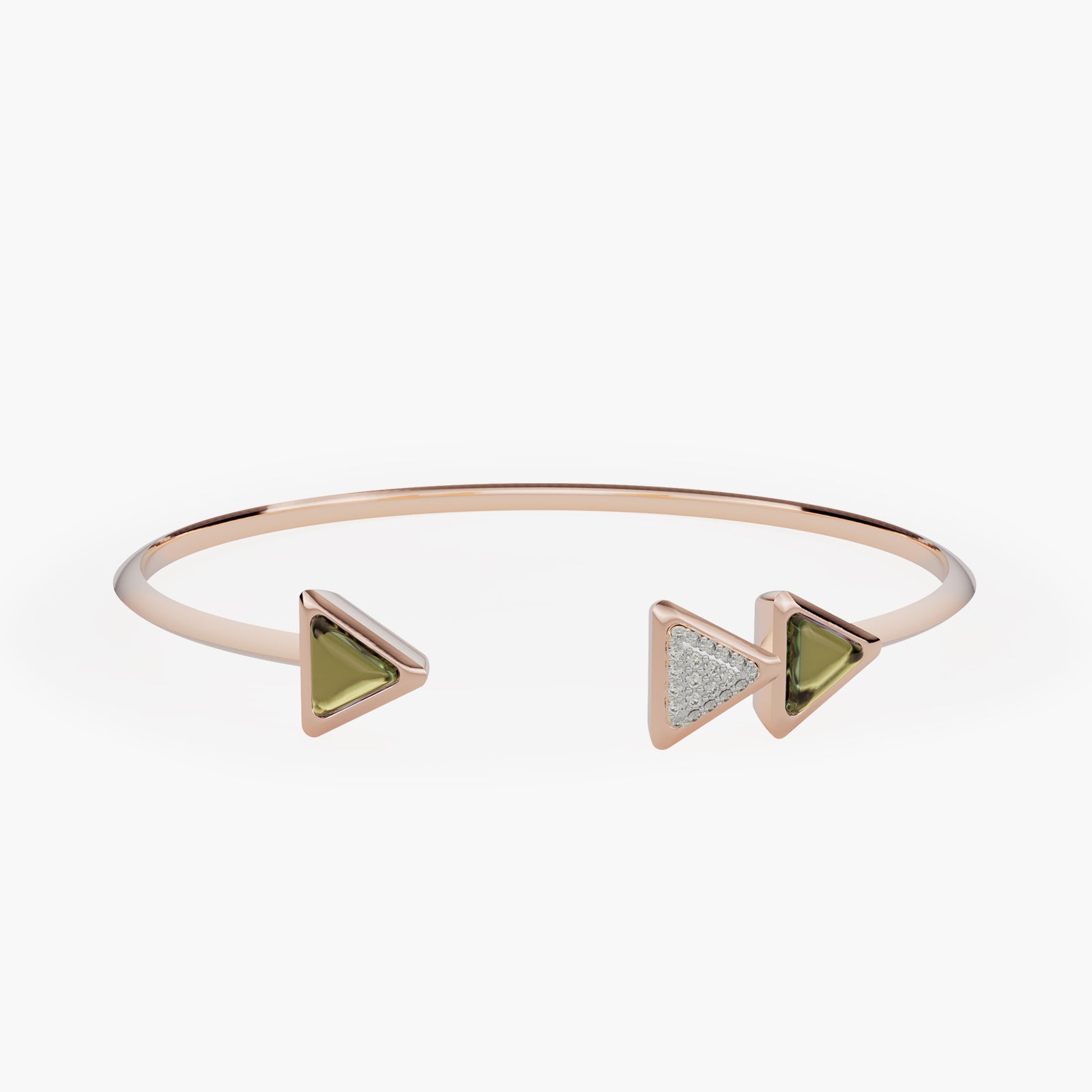 Bracelet Dove Vai Forward Exquisite Rose Gold Green Tourmaline and Diamonds