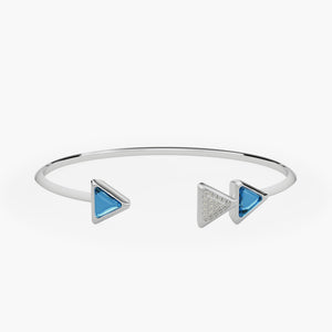 Bracelet Dove Vai Forward Exquisite White Gold Blue Topaz and Diamonds