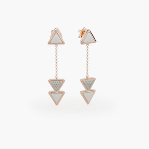Earrings Dove Vai Rewind Exquisite Rose Gold Kogolong and Diamonds