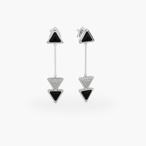 Earrings Dove Vai Rewind Exquisite White Gold Onix and Diamonds