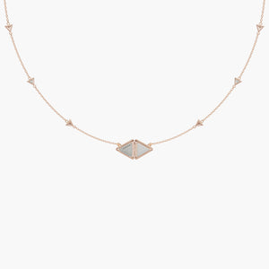 Necklace Mirror Exquisite Rose Gold Kogolong and Diamonds