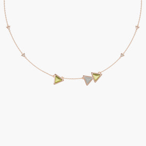 Necklace Dove Vai Forward Exquisite Rose Gold Green Tourmaline and Diamonds