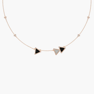 Necklace Dove Vai Forward Exquisite Rose Gold Onix and Diamonds