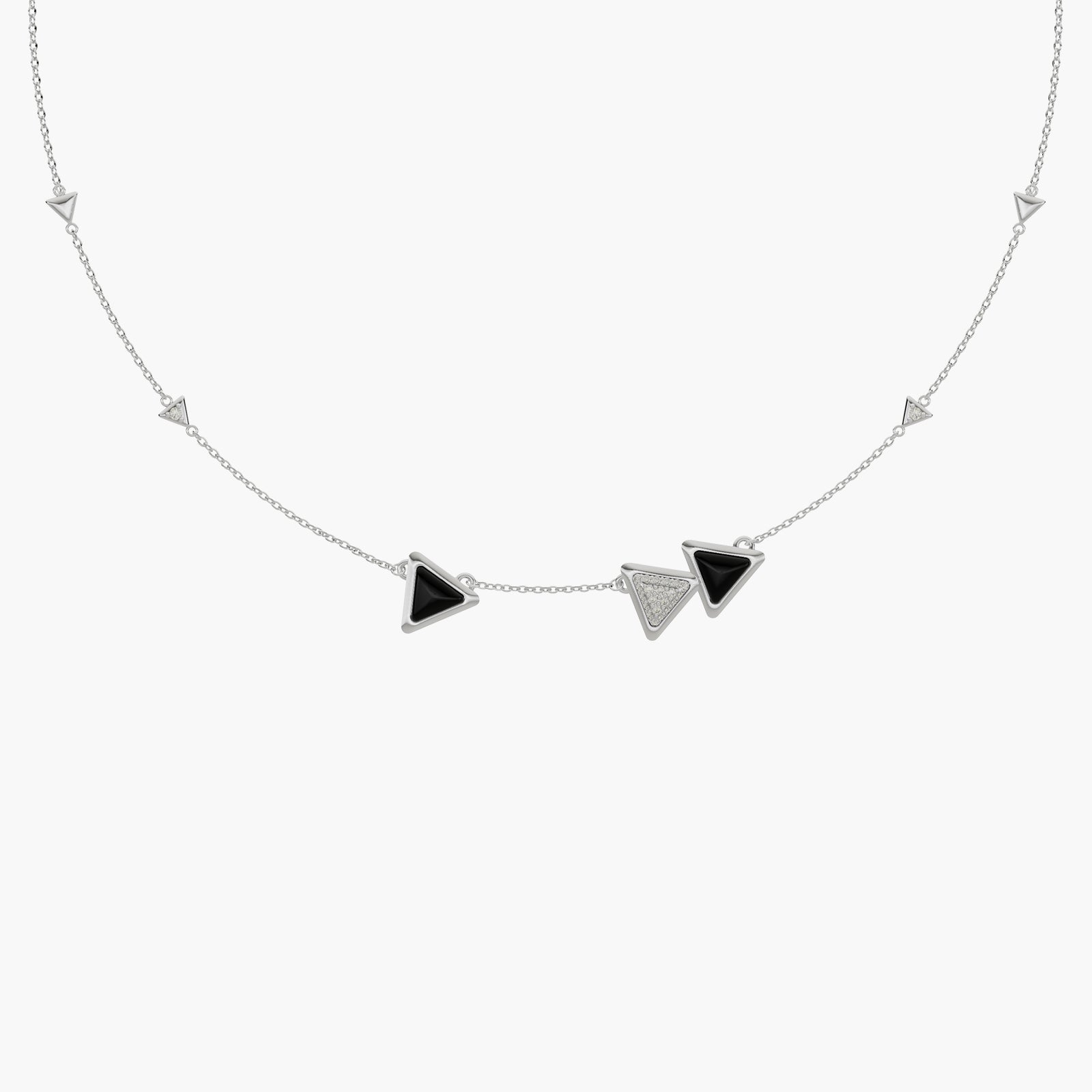 Necklace Dove Vai Forward Exquisite White Gold Onix and Diamonds