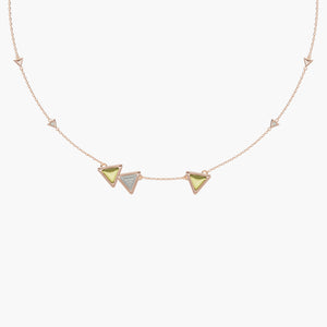 Necklace Dove Vai Forward Exquisite Rose Gold Green Tourmaline and Diamonds