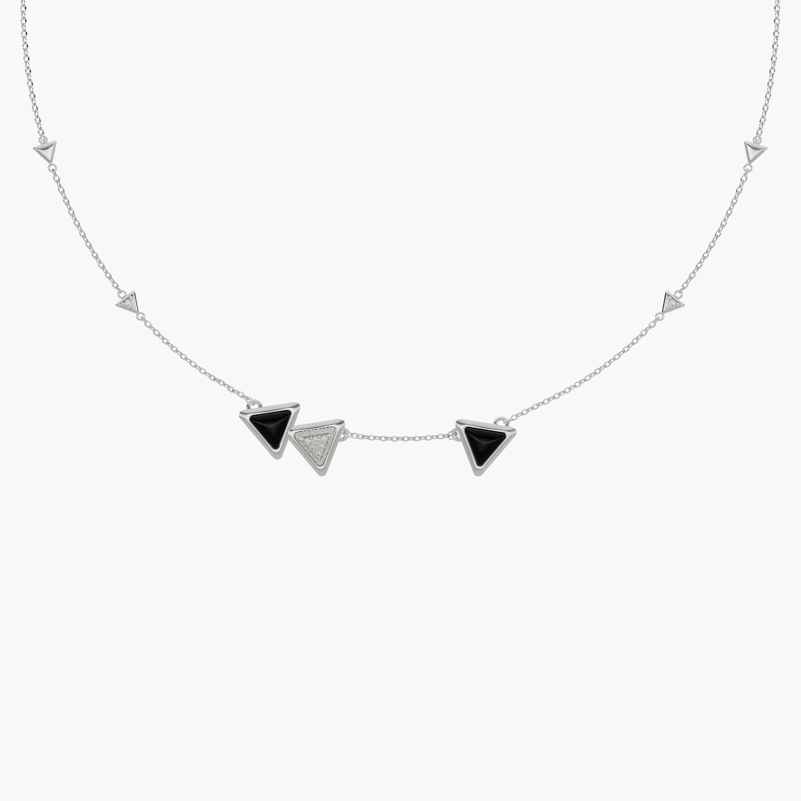 Necklace Dove Vai Forward Exquisite White Gold Onix and Diamonds