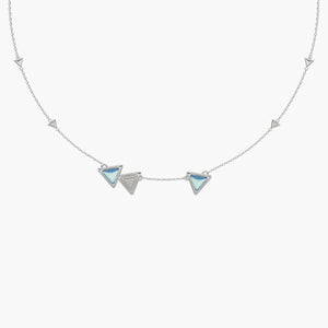 Necklace Dove Vai Forward Exquisite White Gold Blue Topaz and Diamonds