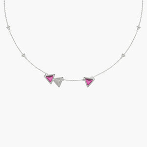 Necklace Dove Vai Forward Exquisite White Gold Pink Garnet and Diamonds