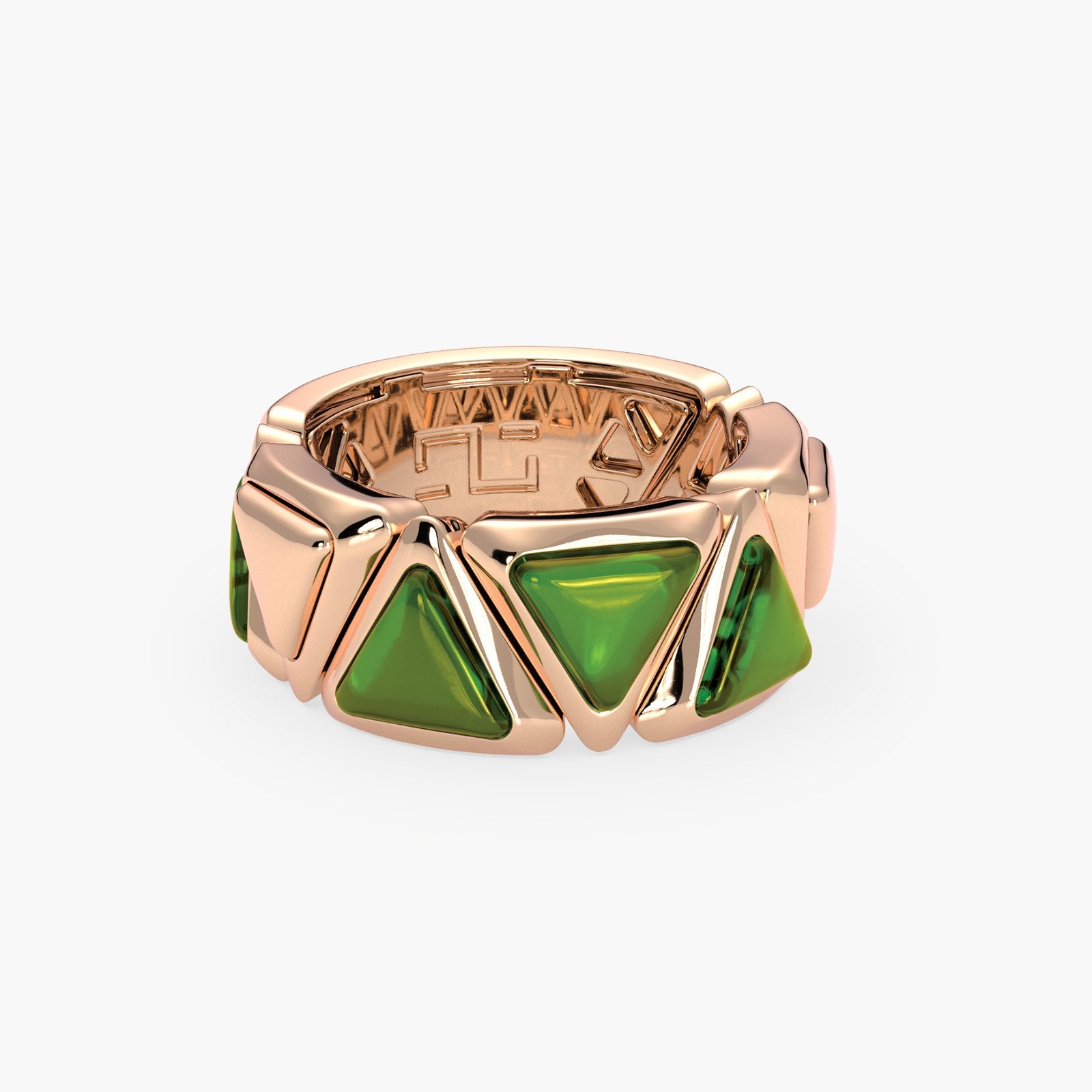 Ring Mirror Gem Rose Green Tourmaline
