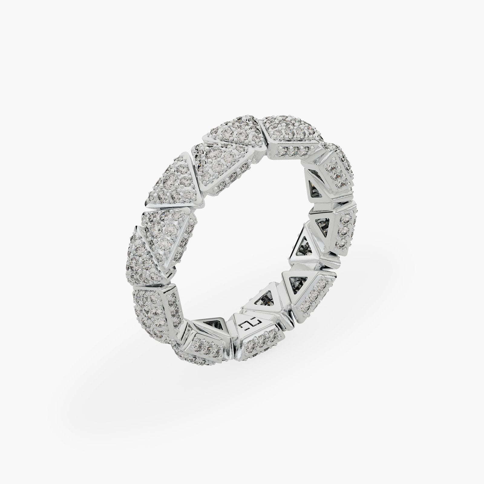 Ring Engagement Anniversary White Gold Full Diamonds Pavé