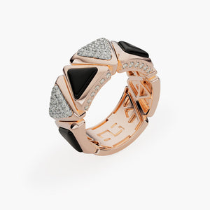 Ring Mirror Exquisite Rose Gold Onix and Diamonds