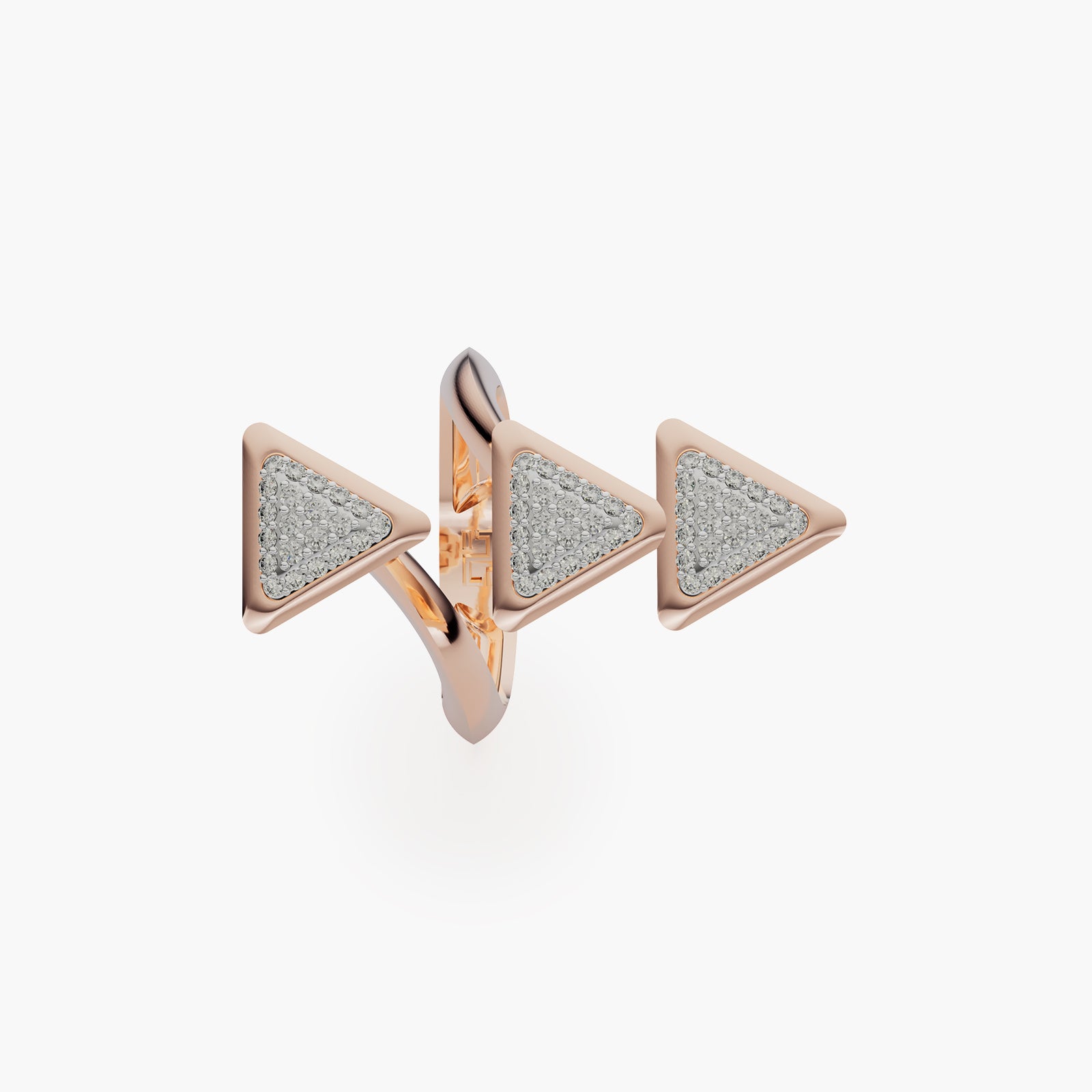 Ring Anniversary Dove Vai Forward Rose Gold Full Diamonds Pavé