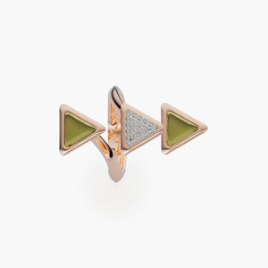 Ring Dove Vai Forward Exquisite Rose Gold Green Tourmaline and Diamonds