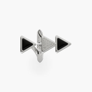 Ring Dove Vai Forward Exquisite White Gold Onix and Diamonds